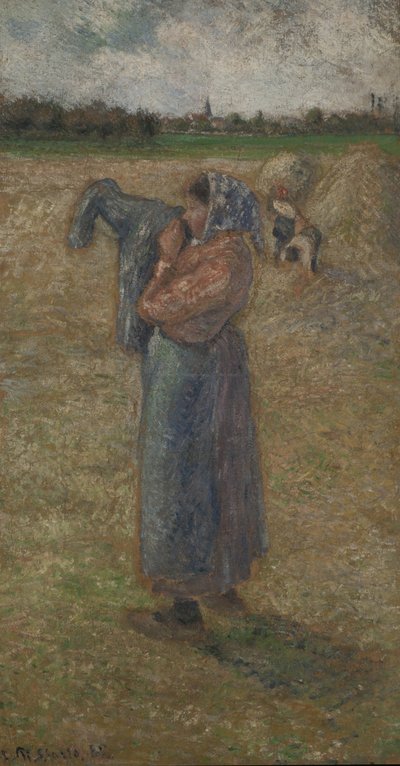 Peasant Woman in a Field by Camille Jacob Pissarro